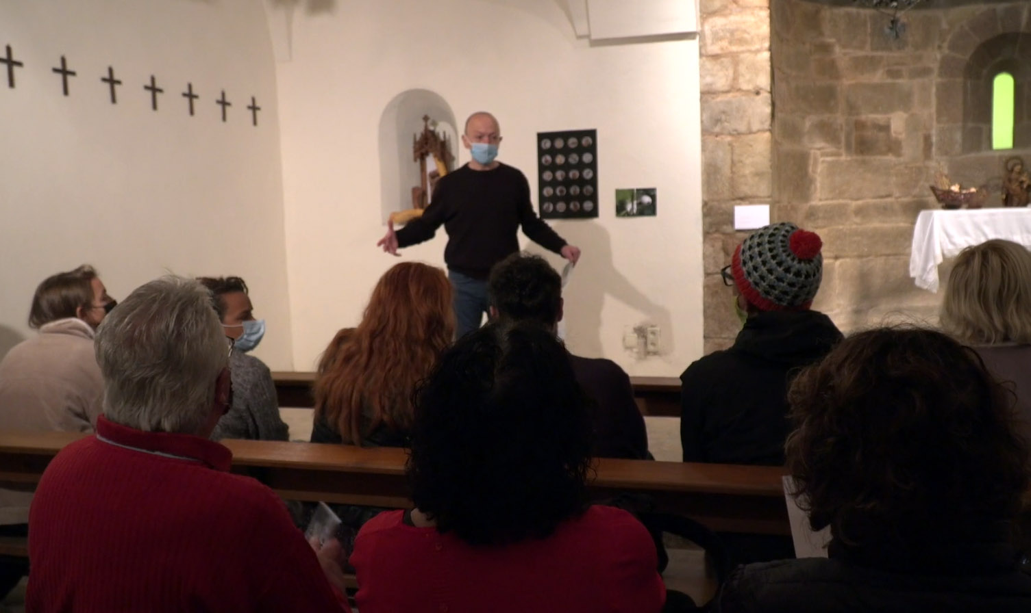 Vista parcial de l'interior de l'església de Sant Andreu de Socarrats. Bianyal 2020 (foto: Luís Delgado)